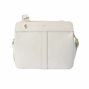 Celine Teen Cabas de white leather shoulder bag